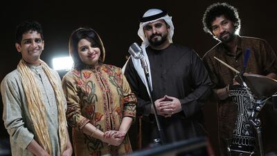 From left: Mahesh Raghvan, Nishita Charles, Adel Ebrahim and Riyaz Shah contributed to the UAE Republic Day song. Courtesy: Pradeep Kalipurayath