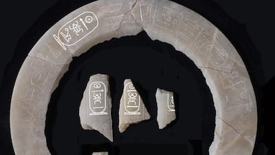 Alabaster fragments were among the few artefacts that the team was able to recover from the tomb. Photo: Ministry of Tourism & Antiquities