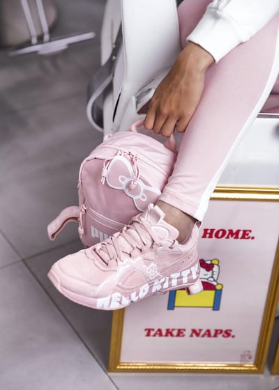 Footwear and accessories from Puma x Hello Kitty collaboration. Photo: Reem Mohammed / The National