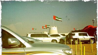 Day trip with friends to the Western Region and the Mazayin Dhafra Camel Festival, 220 kms west of Abu Dhabi on December 20, 2013. Outside the traditional souk. Picture taken with the Hipstamatic app for the iPhone. Liz Claus / The National