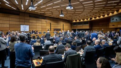 The IAEA's board of governors holds a meeting on UN premises in Vienna. EPA