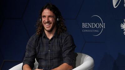Carles Puyol, the former Barcelona and Spain defender, during the Dubai International Sports Conference at Madinat Jumeirah in Dubai. Satish Kumar / Reuters