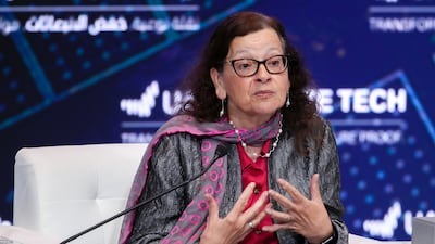 Dr Jennifer Holmgren, chief executive of Lanza Tech, at the forum