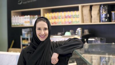 Justine Corrado founded Basiligo, a healthy eating restaurant and meal plan service, based in Abu Dhabi in 2014. Chris Whiteoak / The National