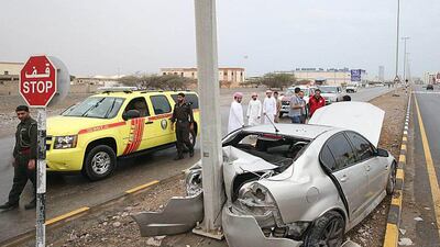 Police have launched a safety campaign after responding to hundreds of crashes involving unlicensed drivers. Courtesy RAK Police