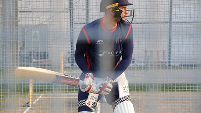 Maratha Arabians, one of the franchises competing in the T10 Cricket League this week, train ahead of the curtain raiser. Courtesy Maratha Arabians
