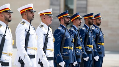 A guard of honour at Al Bateen Executive Airport