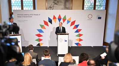 German Chancellor Olaf Scholz talks of how Europe can tackle soaring energy prices. AFP