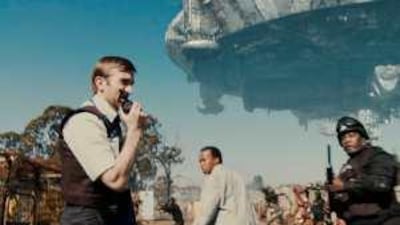 Sharlto Copley, Mandla Gaduka and Kenneth Nkosi the science-fiction thriller District 9.