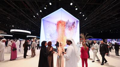 Visitors attend the Arab Media Summit. World Trade Centre, Dubai. Chris Whiteoak / The National