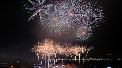 Fireworks over the My Dinh National Stadium on Thursday. AFP