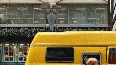 He then got playful with a statue of Japan's rugby captain Michael Leitch. Instagram / faz3