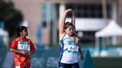 Special Olympics World Games athletics competition at Dubai Police Academy Stadium. Reem Mohammed / The National