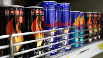 Drinking too many energy drinks like these can lead to panic attacks, vomiting, heart attacks, and in some cases, death, say experts. Pawan Singh / The National