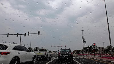 Drizzle for motorists at Riyadh Street, Dubai. Jeffrey E Biteng / The National