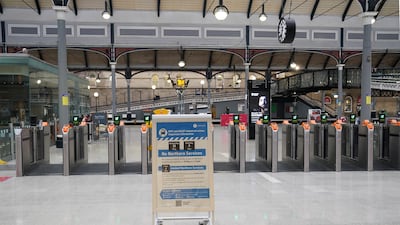 Strike notification at Newcastle station. PA