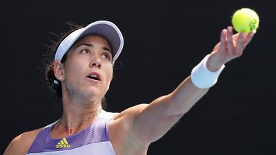 Garbine Muguruza of Spain in action against Kiki Bertens of the Netherlands during a fourth round match on day eight of the Australian Open. EPA