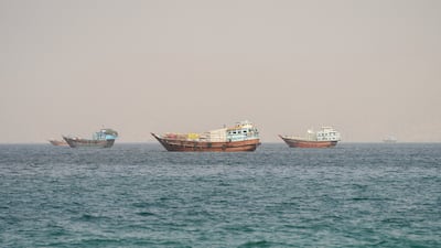 Vessels in the Strait of Hormuz, as seen from Musandam, Oman. Reuters