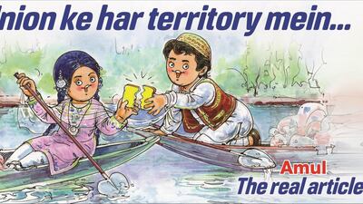 An ad marking the removal of Article 370, which gave special status to the state of Jammu and Kashmir. Courtesy Amul / daCunha Communications