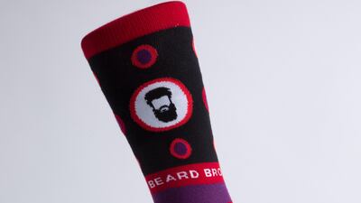 The Beard Bros sock: “Facial hair is a growing fashion trend, and many of our Muslim brothers use this as an accessory to enhance their look. We created this pair to unite trendy men around the world, one sock at a time.”