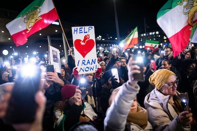 Protesters in the Swiss city of Zurich rally in support of the demonstrators in Iran. EPA