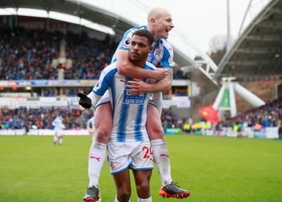 Huddersfield Town will look to Steve Mounie for the goals at West Bromwich Albion. Jason Cairnduff / Action Images via Reuters