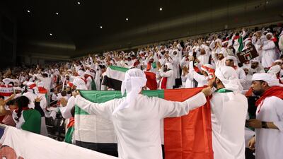 UAE fans before the game against Qatar. Chris Whiteoak / The National