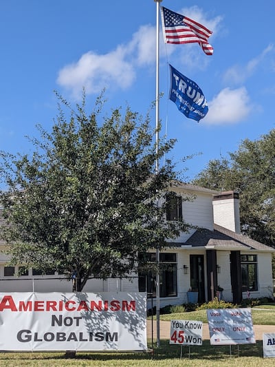 Election signs in Tarrant County, Texas. Photo: Avirook Sen
