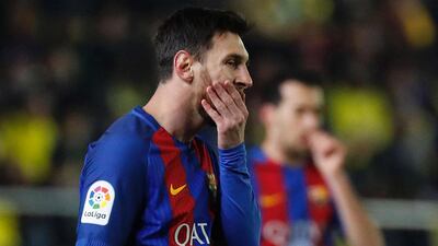 Barcelona's Lionel Messi gestures during his club's match against Villarreal on January 8, 2017. Jose Jordan / AFP