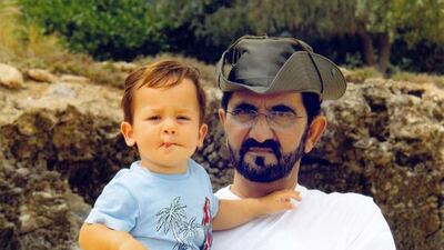 April: Sheikh Mohammed bin Rashid’s youngest son was seen for the first time after his father, the Vice President of the UAE and ruler of Dubai, put his picture up on Instagram.
