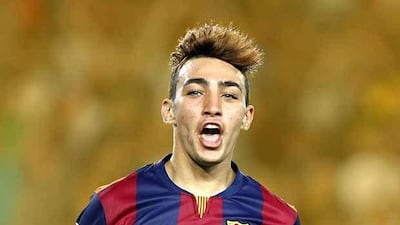 Munir El Haddadi scored four goals in 33 first-team appearances with Barcelona before being loaned to Valencia. Toni Albir / EPA