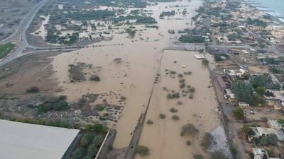 A cluster of farms and a cemetery in Al Ghalilah, Ras Al Khaimah, have flooded due to the recent storm. Courtesy Mohammed Al Shahhi