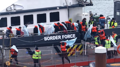 Rescued migrants arrive at Dover Port in May. More than 10,770 have crossed the English Channel to reach the UK this year, authorities say. Getty Images
