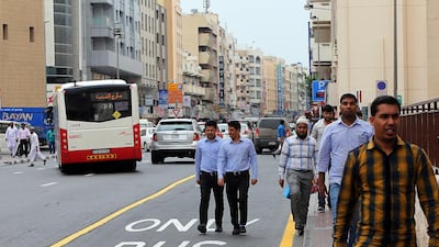 Cameras and a new bus-taxi lane along Naif Road will catch out motorists illegally using bus lanes in Dubai. Satish Kumar / The National