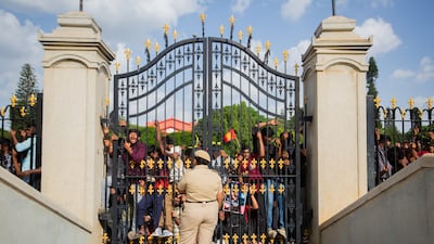 Supporters of the Royal Challengers Bengaluru cricket team gather to celebrate their Indian Premier League trophy win. At least 11 people died in a crush at the victory parade. Getty Images