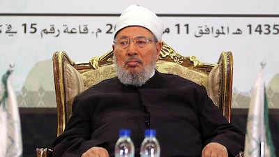 Egyptian cleric and chairman of the International Union of Muslim Scholars Yusuf Al Qaradawi attends a seminar in Qatar's capital Doha, on May 11, 2014. AFP