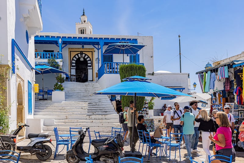 The cliffside village of Sidi Bou Said, north of Tunis, was recognised for its architecture and Sufi history. AFP