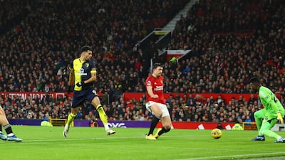 Dominic Solanke scores Bournemouth's first goal. Reuters