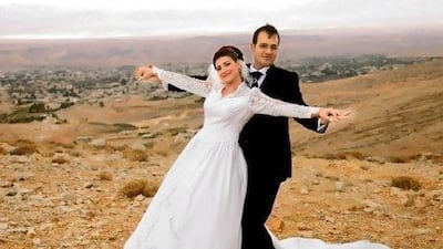 A photograph released by the Darwish family in January, shows Kholoud Sukkarieh, left, and Nidal Darwish. AFP