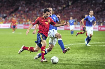 Cesc Fabregas of Spain. Getty