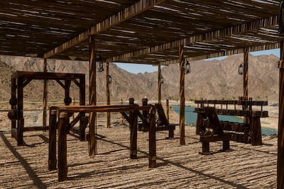 There is an outdoor jungle gym created with natural materials. Photo: Caravan Hatta by Our Habitas