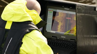 Side-scan sonar is used as part of the search. PA