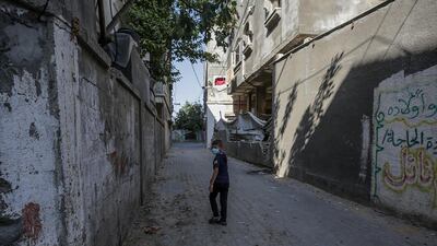 A Palestinian boy walks the streets of Beit Hanun town northern Gaza strip. EPA