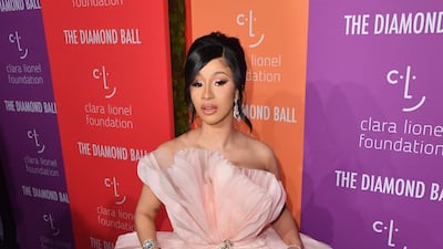 US rapper Cardi B arrives for Rihanna's fifth annual Diamond Ball in New York City wearing Georges Hobeika couture. AFP