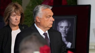 Hungary's Prime Minister Viktor Orban was the European leader at the service, with most staying away because of Russia's invasion of Ukraine. EPA