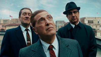 Robert De Niro, Al Pacino and Ray Romano in a scene from 'The Irishman'. Netflix