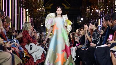 Schiaparelli's 2019 Spring-Summer Haute Couture collection fashion show in Paris, on January 21, 2019. Getty Images