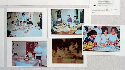 Images from a section titled ‘Three Birthdays, 1970s, 1980s, 1990s’ at Menus of Dubai, a food exhibition at Jameel Arts Centre. All photos: Pawan Singh / The National