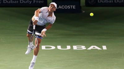 Tomas Berdych produced a few thundering deliveries, including two aces in the third game to set the tone in the match against his muscular rival Jo-Wilfried Tsonga. Pawan Singh / The National