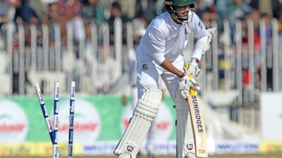 Bangladesh are staring at an innings defeat in the first Test in Rawalpindi. AFP
